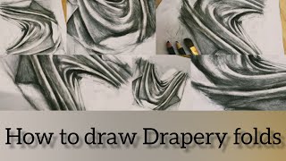 How to draw Drapery folds  Drapery drawingDrawing skills charcoal drawing [upl. by Wehtta]