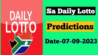 Daily Lotto Predictions  Today 07092023  Lotto Jackpot  Today South Africa Daily lotto [upl. by Aneliram]