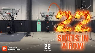 Basketball Automatic 3pointers 22 in a row with HomeCourtAi App 🏀 🔥 [upl. by Anthiathia]