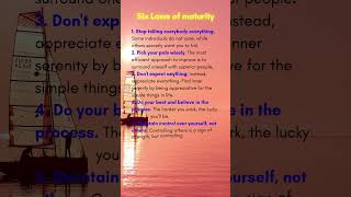 Six laws of maturity motivation positivevibes quotes shorts mindset success selfimpovement [upl. by Eerazed985]