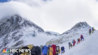 Record number of climbers attempt to reach summit of Mount Everest [upl. by Mandle]