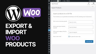 How To Export amp Import WooCommerce WordPress Plugin Products 🛒 [upl. by Dorsman]