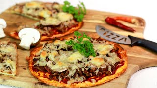 LOW CARB PIZZABODEN mit Quark und Käse  glutenfrei [upl. by Amian]