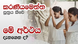 කරණීයමෙත්ත සූත්‍රය කීවේ මේ අර්ථය දැනගෙන ද [upl. by Eahsed]