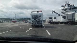 Disembarking Irish Ferries Epsilon by Car in Cherbourg France [upl. by Rozamond]