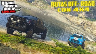 La MEJOR RUTA OFF ROAD EN 4X4  Luchando Contra Los Ríos  GTA V Con amigos [upl. by Behka]