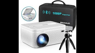 BIGASUO HD 9000L Bluetooth Projector Built in DVD Player Mini Projector 1080P [upl. by Yanrahc]