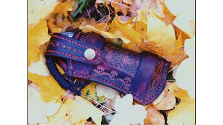 Leather sheath for folded knife DIY Knives [upl. by Angelika]