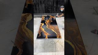 epoxy wood table epoxy epoxyresin wood woodworking art shorts [upl. by Ahkihs]