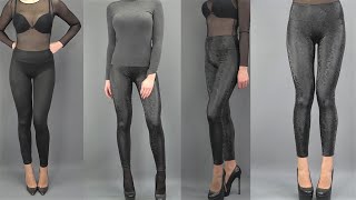 Super SKINNY Leggings Leather Style animalprint TIGHTS Lookbook Calzedonia  TRY ON REVIEW [upl. by Kries612]