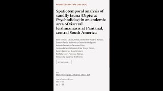 Spatiotemporal analysis of sandfly fauna Diptera Psychodidae in an endemic area of  RTCLTV [upl. by Enilatan]