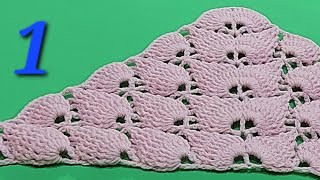 VERY BEAUTİFUL 💯😍 Easy Crochet Triangle Shawl Pattern  Knitting Shawl Patternschâle crochet Part 1 [upl. by Noevad701]