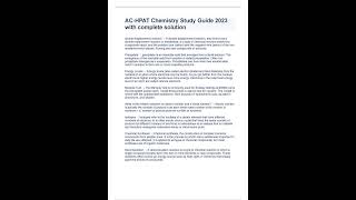 AC HPAT Chemistry Study Guide 2023 with complete solution [upl. by Chester]