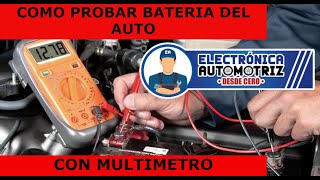 COMO PROBAR UNA BATERIA DE AUTO CON MULTIMETRO [upl. by Perkoff]