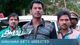 Saravanan Gets Arrested  Aambala  Movie Scenes  Vishal  Sundar C [upl. by Kaile286]