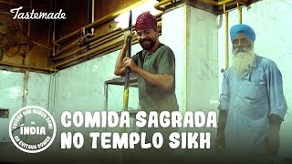 COMIDA SAGRADA NO TEMPLO SIKH  Coisas que Nunca Comi na Índia [upl. by Mercer]