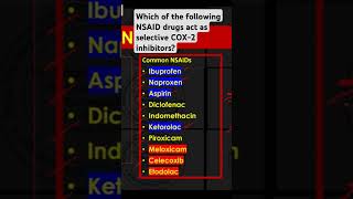 Which of the following NSAID drugs act as selective COX2 inhibitors [upl. by Rothberg]