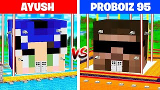 ProBoiz 95 vs Ayush MOST Secure House Battle in Minecraft 😱 [upl. by Shanley]