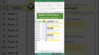 How to Calculate Mean Median and Mode in Excel excelshorts excel exceltips [upl. by Goldin]