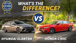 Hyundai Elantra vs Honda Civic  Whats The Difference [upl. by Attelrak]