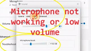 how to fix Microphone not working or low volume or no sound [upl. by Hannahc839]