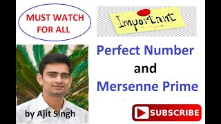 Perfect Numbers amp Mersenne Prime Numbers  Mathematics [upl. by Notlrac]