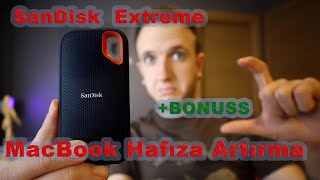 MacBook Pro M1 Hafıza Arttırma  SanDisk Extreme Portable SSD En Hızlı SDD Hız Testi  1050 MBs [upl. by Hammerskjold605]