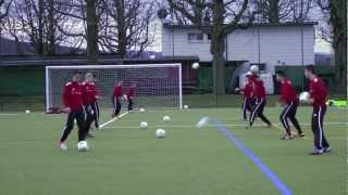 Technik  Passen An Mitnahme  Fuss und Hände in 2 Varianten  kognitives Training U15 FC Basel [upl. by Nol]