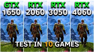 GTX 1650 vs RTX 2060 vs RTX 3050 vs RTX 4060  Test In 10 Games at 1080p [upl. by Charteris]