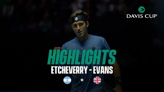 Tomás Etcheverry vs Daniel Evans  Argentina  Gran Bretaña  Finales Copa Davis 2024 [upl. by Kandy599]