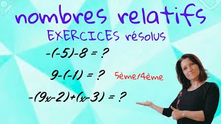 nombres relatifs exercices Mathématiques collège lycée niveau 5ème [upl. by Adiuqal]