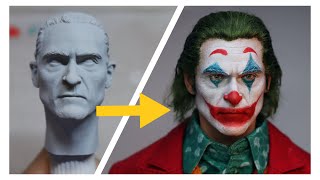 Tutorial 16 Joker Joaquin Phoenix Headsculpt paintingHair Rooting Custom Figure 杰昆小丑模型头雕涂装植发教程 [upl. by Netfa14]