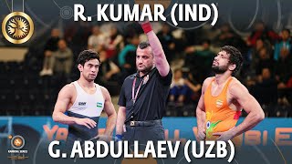 R KUMAR IND v G ABDULLAEV UZB  FS 61 kg  GOLD [upl. by Asoj]