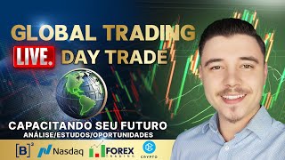 🌐 Global Trading Day Trade Ao Vivo Mini Índice Mini dólar Forex Nasdaq Ouro e Bitcoin 03102024 [upl. by Mercie]