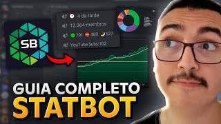 Como Usar STATBOT Completo no Discord  Gráficos Níveis Cargos Contador de Membro e mais [upl. by Seiber]