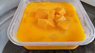 Puding mangga mudah  Simple mango pudding [upl. by Nhguavahs]