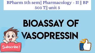 Bioassay of vasopressin [upl. by Whittaker959]