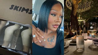 vlogmas New Hair cut  Skims haul  Christmas decor making TikTok content [upl. by Gnuy]