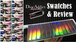 DIOR ADDICT ❤LACQUER STICK 17 shades  Swatches Try on amp Review ©DaisyBlurt [upl. by Nenerb318]