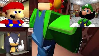 Sonic Plays Roblox Doors Ft Mario Luigi and Wario [upl. by Crenshaw]