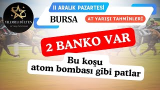 11 Aralık 2023 Pazartesi Bursa At Yarışı Tahminleri [upl. by Adnarrim]