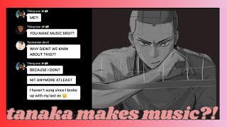 Tanaka makes music  in the studio pt 3  haikyuu text  haikyuu gc chaos  clay heart  raeusi [upl. by Ennairac]