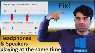 How to stop headphones and speakers at the same time on Windows 10 [upl. by Ayanal]