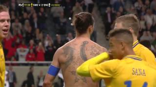 HD Ibrahimovic amazing goal vs England English commentary [upl. by Annahpos]