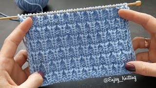 КРАСИВЫЙ Объёмный узор спицами для шапки  Hat Stitch Knitting pattern Tutorial [upl. by Marlie]