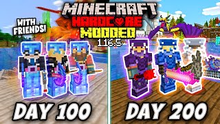 SURVIVING 200 DAYS IN HARDCORE MODDED MINECRAFT WITH FRIENDS [upl. by Rockel795]