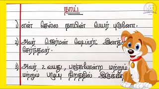 நாயைப் பற்றி பத்து வரிகளில் கட்டுரை  10 lines about Dog in Tamil  Essay writing ✍️ [upl. by Devad865]