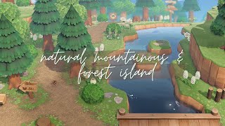 Natural Mountainous and Forest Island with Trails  Island Tour  Animal Crossing New Horizons [upl. by Klayman]