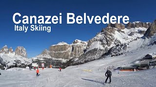 Skiing Italy Canazei Belvedere [upl. by Jolene]