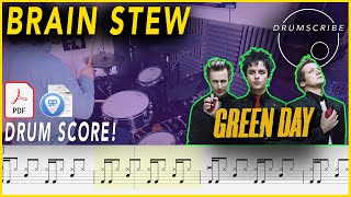 Brain Stew  Green Day  DRUM SCORE Sheet Music PlayAlong  DRUMSCRIBE [upl. by Anglo436]